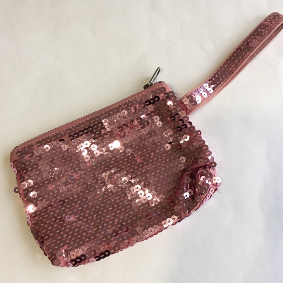 Pink Sequin Wristlet Wallet - Picture 3 of 7